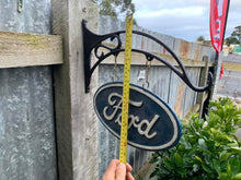 Load image into Gallery viewer, FORD dbl sided HANGING SIGN with wall bracket