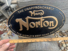 Load image into Gallery viewer, NORTON Manx sign gold over black - unaproachable