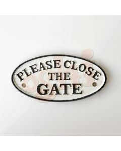 PLEASE CLOSE THE GATE - Cast iron sign