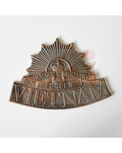 Vietnam war cast iron wall plaque advertising sign- rising sun.