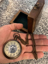 Load image into Gallery viewer, NED KELLY Pocket Watch - in wooden VELVET LINED case
