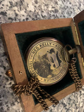 Load image into Gallery viewer, NED KELLY Pocket Watch - in wooden VELVET LINED case
