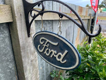 Load image into Gallery viewer, FORD dbl sided HANGING SIGN with wall bracket
