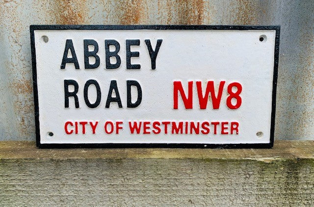 London Street sign - ABBEY ROAD - Cast Iron Plaque