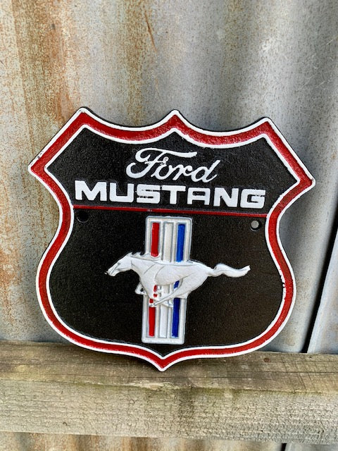 Ford Mustang - cast iron sign plaque -