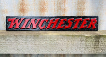 Load image into Gallery viewer, Winchester Black Cast Iron sign Plaque
