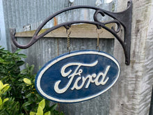 Load image into Gallery viewer, FORD dbl sided HANGING SIGN with wall bracket
