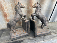 Load image into Gallery viewer, Horse Bookends - cast iron - sculpture
