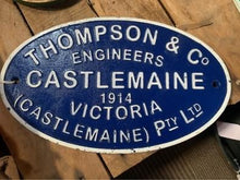 Load image into Gallery viewer, Thompson &amp; Co Castlemaine Pty Ltd Victoria - cast iron sign plaque
