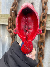 Load image into Gallery viewer, Crimson Rosella parrot cast iron coat hook
