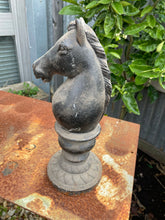 Load image into Gallery viewer, Horse bust Doorstop - Rook chess piece - cast iron door stop
