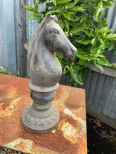 Load image into Gallery viewer, Horse bust Doorstop - Rook chess piece - cast iron door stop
