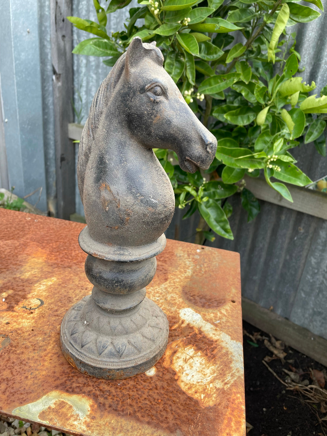 Horse bust Doorstop - Rook chess piece - cast iron door stop