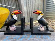 Load image into Gallery viewer, Guinness toucan bird Mancave brewery cast iron book ends

